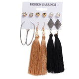 17KM Tassel Acrylic Earrings For Women Bohemian Earrings Set Big Geometric Drop Earring 2019 Brincos Female DIY Fashion Jewelry