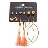 17KM Tassel Acrylic Earrings For Women Bohemian Earrings Set Big Geometric Drop Earring 2019 Brincos Female DIY Fashion Jewelry